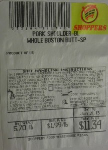 Boston Butt Label